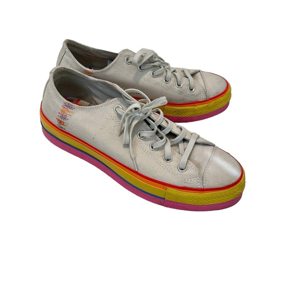 Converse platform rainbow Chuck Taylor All Star Sneakers 9.5 SHELF 5021